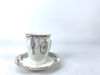 Imperial Russian Porcelain Teacup And Saucer With Ballet Motif