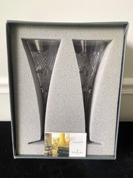 Waterford Lead Crystal Champagne Flutes In Box