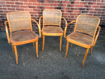 Lot Of Three (3) Vintage Bentwood Chairs By STENDIG - Seats All Good - Made In Czechoslovakia- Dated 1981