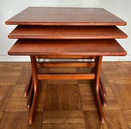 Set 3 Mid Century Teak Wood Nesting Tables Purchased In France