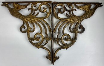 Vintage Cast Iron Bird Shelf Bracket (2)