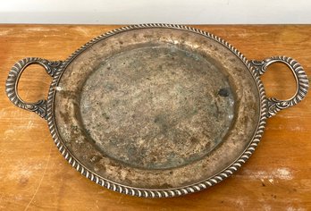 A Vintage Silverplate On Copper Salver