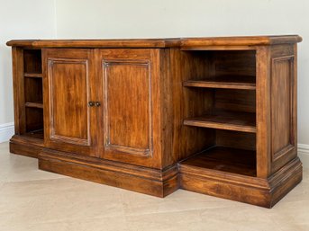 An Elegant Carved Pine Setback Sideboard Cabinet