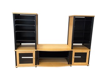 Salamander 3-Piece Entertainment Unit, Wood & Black Metal