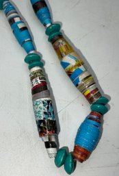 Hand Rolled Paper Bead Necklace