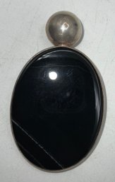 Large Black Banded Sterling Pendant