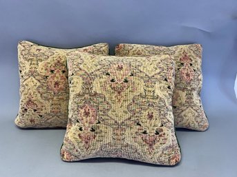Group Of 3 Custom Upholstered Down Filled Pillows