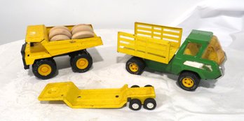 2 Diecast Trucks With Tonka Accessory