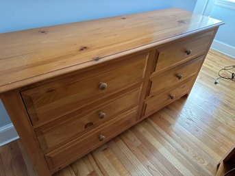 Pine 6 Drawer Dresser & Mirror