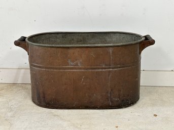 An Antique Copper Boiler Tub With A Naturally-Aged Patina
