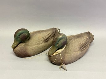 Pair Of Paper Mache Duck Decoys