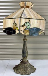 Stained Glass Duck Themed Table Lamp
