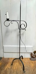 Early American Hand Crafted Wrought Iron Floor Lamp