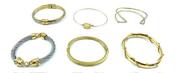 Collection Of 6 Hinged Cuff, Cuff, & Bangle-style Bracelets