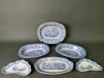 Vintage Ridgways Oriental Blue & White Serving Dishes