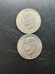 2 Eisenhower Dollars 1972, 1972-D