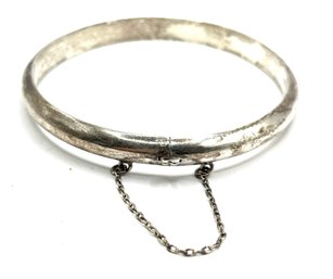 Vintage Sterling Silver Clasp Smooth Bracelet