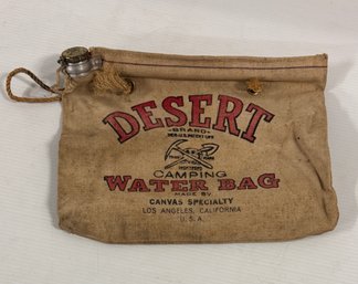 Vintage Burlap Camping  Desert Water Bag Made Of Flax Duck From Scotland