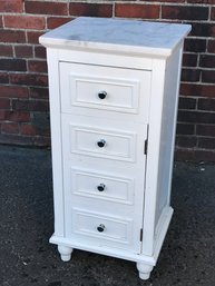 Very Nice Vintage Style Marble Top Cabinet - One Drawer / One Door Cabinet - Paid $269 From Online Vendor