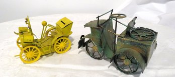 2 Antique Style Metal Car Banks