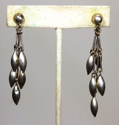 Vintage Mexican Sterling Silver Screw Back Drop Earrings