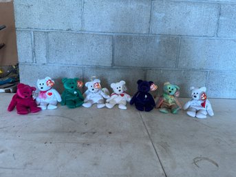 Group Of 8 Higher Value Ty Beanie Baby Bears