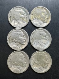 Lot Of 6 Buffalo Nickels