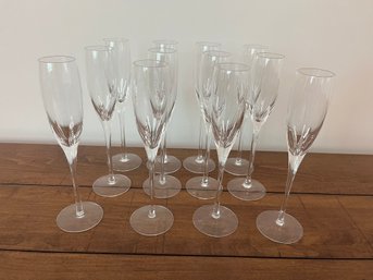 12 PC Lot  Lenox Firelight Crystal Champagne Glasses  MSRP $49.99 Each