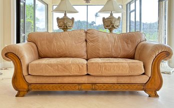 A Leather Sofa By Flexsteel