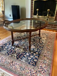 Vintage Wood Glass Coffee Table