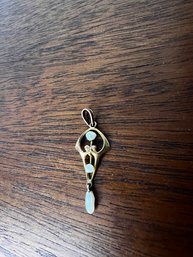 Antique Victorian 10k Gold Pendant W/ Freshwater Pearls