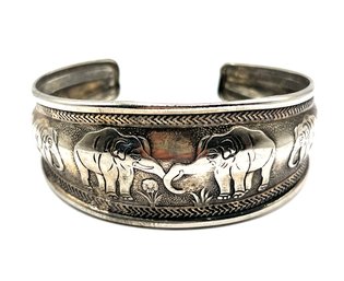 Amazing Vintage Large Elephant Cuff Bracelet