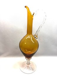 Gorgeous Hand-blown MCM Empoli Italian Art Glass Decanter