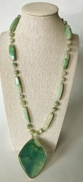 Light Jade Green Necklace With Large Pendant