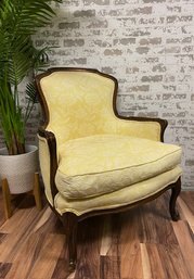 Vintage French Provincial Wood Framed Upholstered Armchair