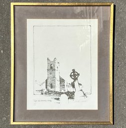 A Vintage Print, Signed Jack Dawson, The Old Church Cong