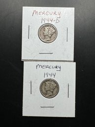 2 Mercury Dimes 1944, 1944-D