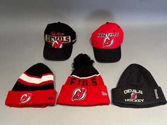 Group Of 5 New Jersey Devils Hats