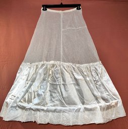 Vintage Ladies Size 18 Crinet Satin, Lace & Netting Underskirt, Slip For Wedding Bridal Dress