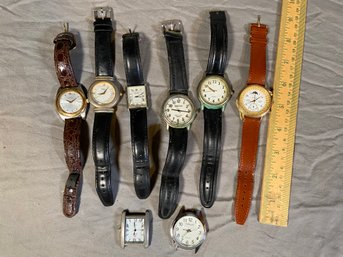 Collection Of Watches: Peugeot, ESQ, Pierre Jacquard, YaWeiSi, Watch-it, Swiss Hills, Leather Straps