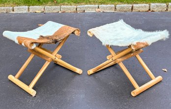 Modern Indonesian Cowhide Stools