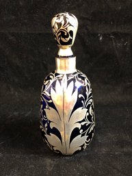 Ornate Glass Bottle With Stopper Top