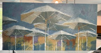 Colorful Beach Umbrella Print - Signed Burrows