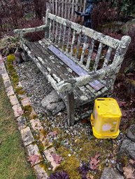 Large Weathered Garden Bench