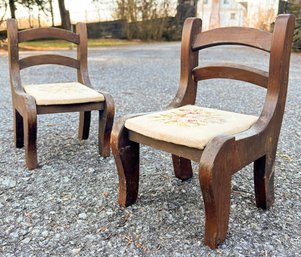 A Pair Of Antique Doll's Chairs, Or Salesman's Samples