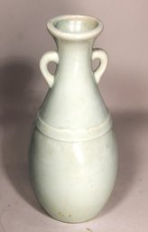 Celadon Ceramic Double Handled Saki Bottle Vase