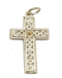 Vintage Sterling Silver Ornate Cross Pendant