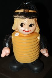 Old Halloween Witch Squeaker Toy With Accordion Body