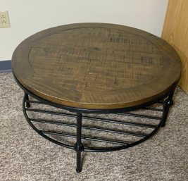 Wood & Metal Round Coffee Table