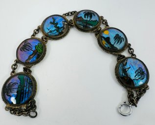 VINTAGE MADE IN BRAZIL BUTTERFLY WING BRACELET TROPICAL SCENCES